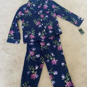 Navy floral Lauren Ralph Lauren pajama set- XL- NWT